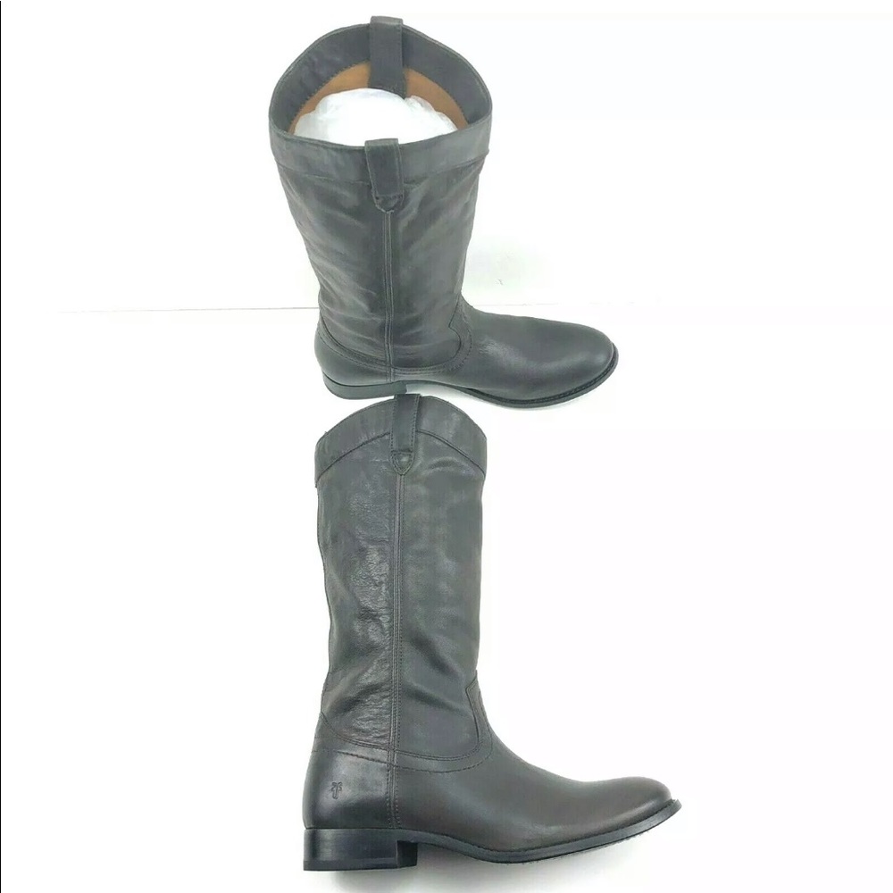 Frye Leather Melissa Pull On Tall Riding Boot Gray